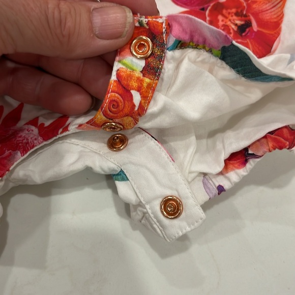 Gorgeous white floral print cotton infant girls snap leg romper from Ted Baker - Picture 6 of 8